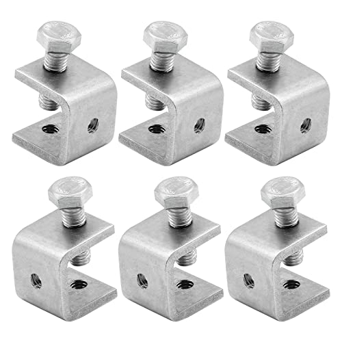 Cionyce 6 Pcs Stainless Steel C Clamps Heavy Duty Tiger Clamps Small U Clamps for WoodWorking,0.86" Metal C Clamps for Woodworker, Welders, Construction Workers