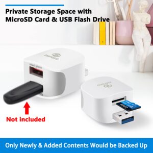 PL ZMPWLQ Auto Backup Adapter 256GB|Photo Stick| Photo & Video Backup Storage| Data Cube for Phone Pictures| Backup Flash Drive| external storage device| transfer photo device| for iPhone/iPad/Android