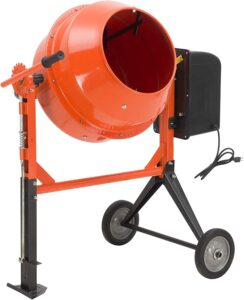 tabu 4.2 cu ft electric concrete cement mixer, 3/4hp 550w mortar mixing for stucco/seeds, portable wheelbarrow machine (orange)