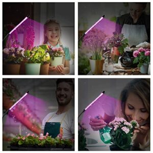 PYLYFE Full Spectrum Plant Grow Light, Grow Lights for Indoor Plant, Clip-on Full Spectrum Grow Light, Flexible Gooseneck, Automatic Timer, 4 Brightness Levels for Seedling Growing Blooming Fruiting 