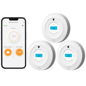 aegislink wi-fi combination smoke and carbon monoxide detector compatible with tuyasmart & smart life app, sc-wf240, 3 pack