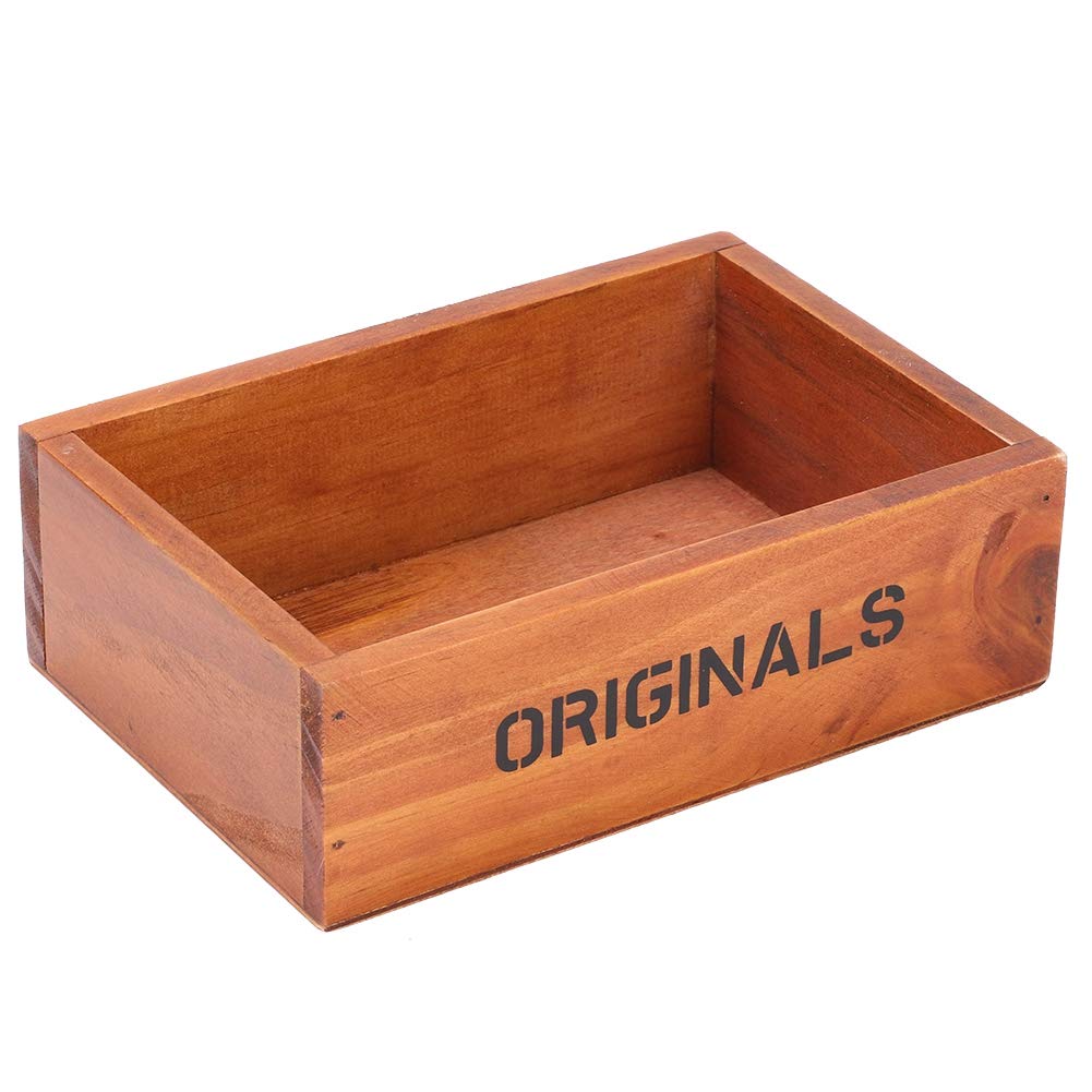 Wood Succulent Planter, Vintage Gardening Pots Bonsai Pot Plant Container Box Rectangular Flower Bed Pot Pack Window Box Planters for Balcony Garden