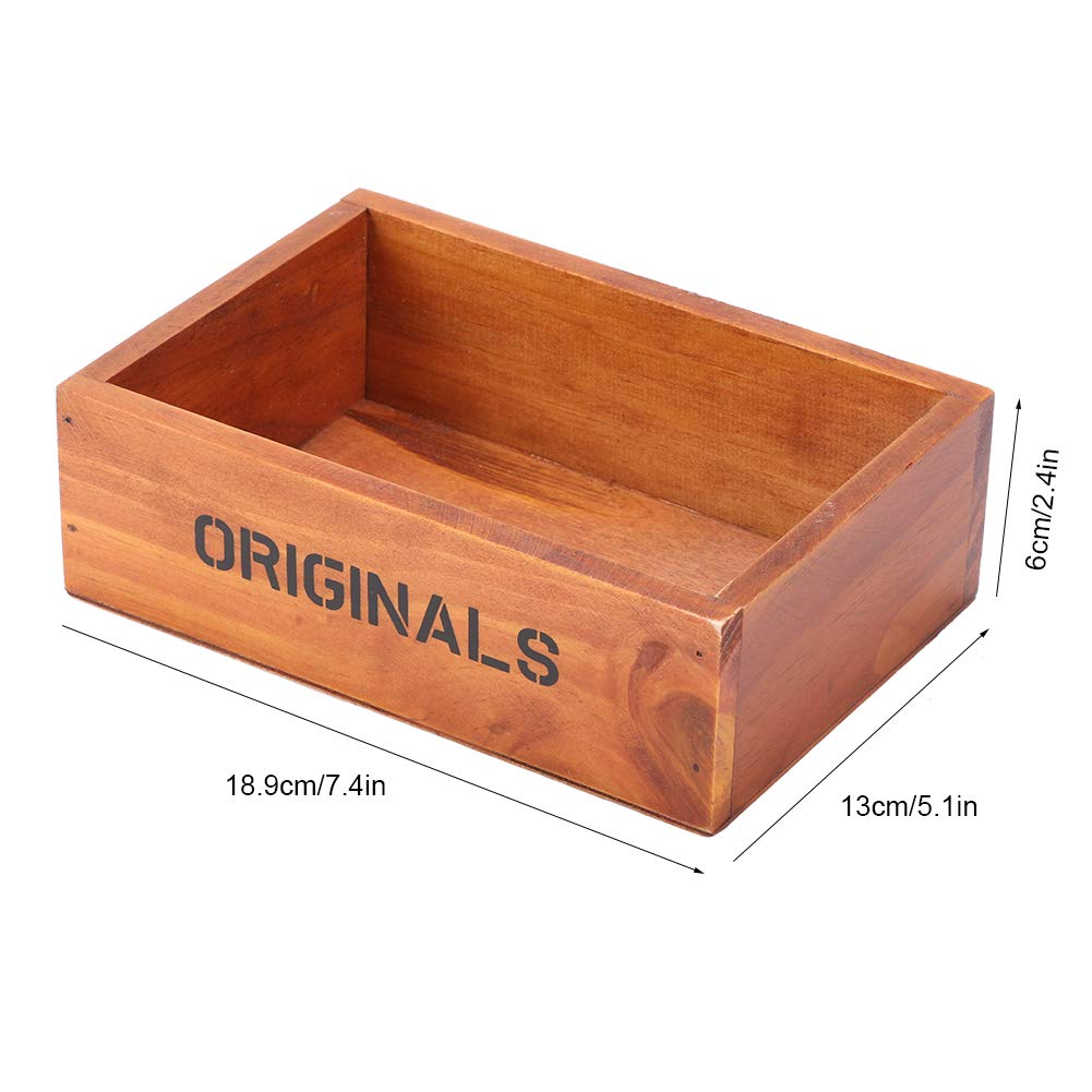 Wood Succulent Planter, Vintage Gardening Pots Bonsai Pot Plant Container Box Rectangular Flower Bed Pot Pack Window Box Planters for Balcony Garden