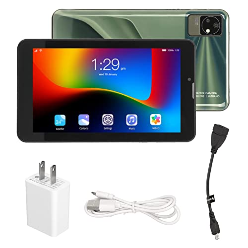 7 Inch Calling Tablet Expandable Up to 128GB Green HD Tablet 100240V to Play Games for 10.0 (US Plug)