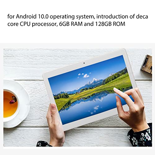 10.1 Inch Tablet 6GB RAM 128GB ROM 100240V Dual Camera Call Tablet 10 Core CPU Rose Gold 2.4G 5G WiFi Dual Band Gaming (US Plug)