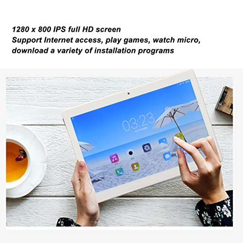 Tablet Computer, Aluminum Alloy LCD 1280x800 Resolution 1GB RAM 16GB ROM 8 Core Tablet PC 8000mAh for Video for Working (US Plug)