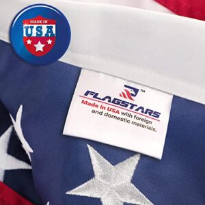 American Flag Heavy Duty 3x5 Made in USA All Weather Sewn Stripes Embroidered Stars American Flag Made in USA, Heavyweight Nylon American Flag 3x5 Outdoor
