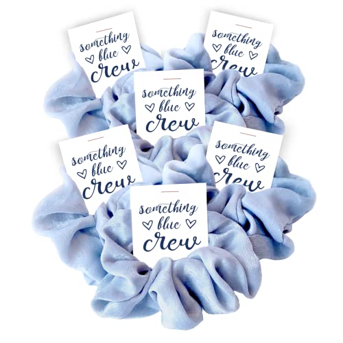 Something Blue Crew Gift, Hair Scrunchie, Bachelorette Favors, Bridesmaid Proposal Box Items, Bach Weekend Bridal Party Thank You - 6 Pack