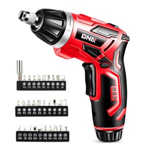 ‎dna motoring tools-00237 rechargeable 3.6v cordless electric screwdriver tool kit with led worklight, red