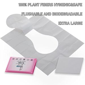 Ma Chérie Disposable Toilet Seat Cover 60 Pcs,Extra Large,Flushable,Travel and Pocket Size