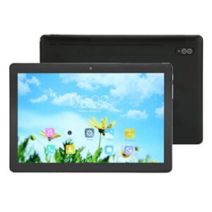 10.1 Inch Tablet, 1960x1080 IPS 6G RAM 128G ROM 2.4G 5G WiFi Home Travel Tablet (Black)