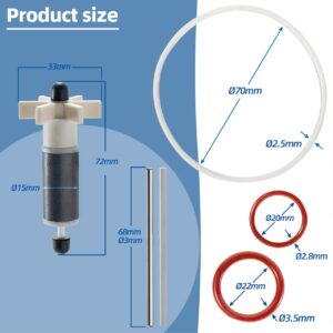 GRONGU Hot-tub Spa Pump Replacement Parts for Coleman Lay-Z-Spa SaluSpa Pump Repair Kit w/Impeller & Shafts #P4071, 58113…