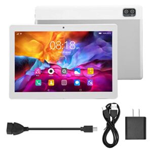 10.1 inch tablet for android12, 1960x1080 hd ips display 5g wifi tablet 6gb 128gb support 128gb tf card, silver(us)