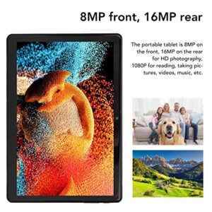 Naroote 10.1 Inch Tablet, Black Tablet PC Front 8MP Rear 16MP 100240V MT6797 10 Cores for Reading for 10.0 (US Plug)