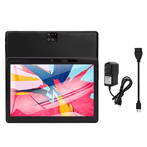 Naroote 10.1 Inch Tablet, Black Tablet PC Front 8MP Rear 16MP 100240V MT6797 10 Cores for Reading for 10.0 (US Plug)