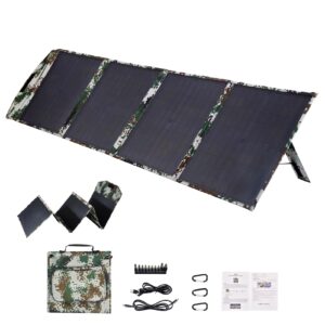 zkeezm portable solar panels for camping, 80w foldable solar panels, camper solar panel kit for power station generator, compatible with jackery, ef, bluetti, anker, goal zero folding solar suitcase