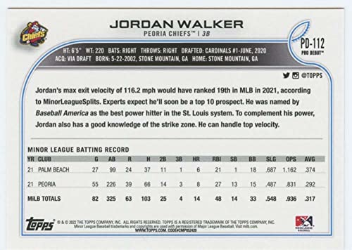 2022 Topps Pro Debut #PD-112 Jordan Walker NM-MT