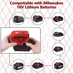 TPDL Powered Inverter Generator 200W for Milwaukee M18 Battery, DC 18v to 110v AC Output, Portable Power Source USB Charger Adapter with LED Light