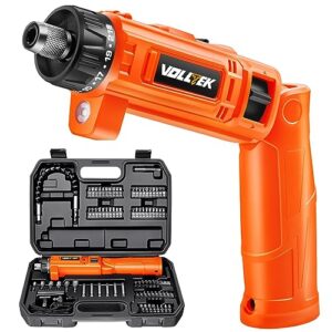 volltek cordless screwdriver, 8v max 10nm electric screwdriver rechargeable set with 82 accessory kit and charger in carrying case, 21+1 cluth, dual position handle, led light, vtcd2623