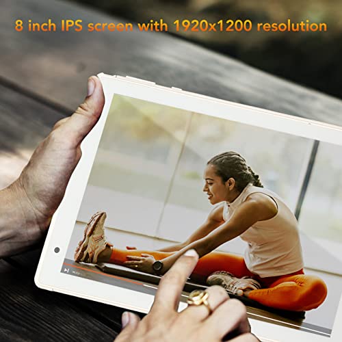 8 Inch Tablet, 1920x1200 IPS HD Screen Tablet, 4GB RAM 64GB ROM, 2.4G WiFi, Support 128G TF Card for Android 10.0(US)
