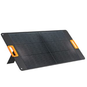 100w portable solar panel charger monocrystalline foldable solar panel kit, 20v foldable solar panel with adjustable kickstand, solar charger for power station rv camping off grid