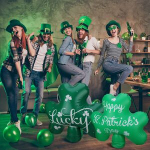 2 Pcs 24 Inch St Patricks Day Inflatable Decorations Inflatable Shamrock Outdoor Decoration Lucky Day Indoor Outdoor Blow Up Yard Garden Lawn Decor