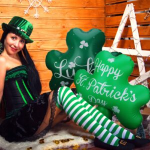 2 Pcs 24 Inch St Patricks Day Inflatable Decorations Inflatable Shamrock Outdoor Decoration Lucky Day Indoor Outdoor Blow Up Yard Garden Lawn Decor