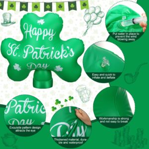 2 Pcs 24 Inch St Patricks Day Inflatable Decorations Inflatable Shamrock Outdoor Decoration Lucky Day Indoor Outdoor Blow Up Yard Garden Lawn Decor