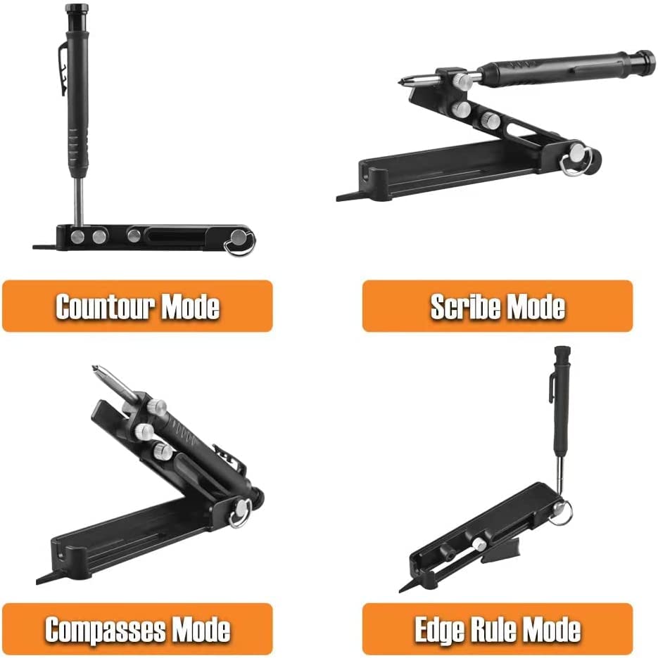 Versatile Scribing Tool, Scribing Tool with Deep Hole Carpenter Tracer Pencil for Woodworking Scribing Tool Wood Scribing Tool Construction Floor Corner Measurement tool
