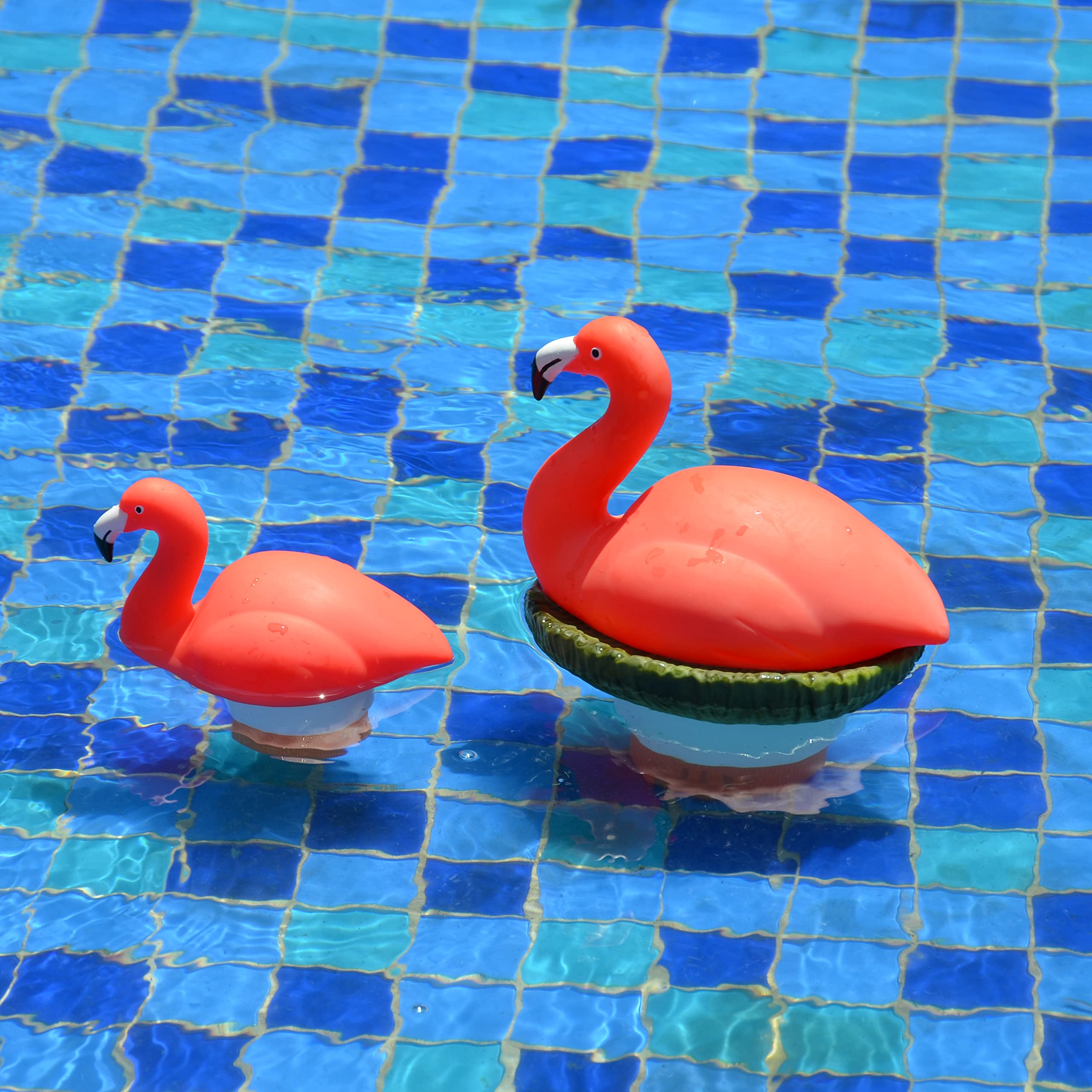 XY-WQ Flamingo Chlorine Floater for 1" Tab ONLY, Mini Floating Pool Chlorine Dispenser