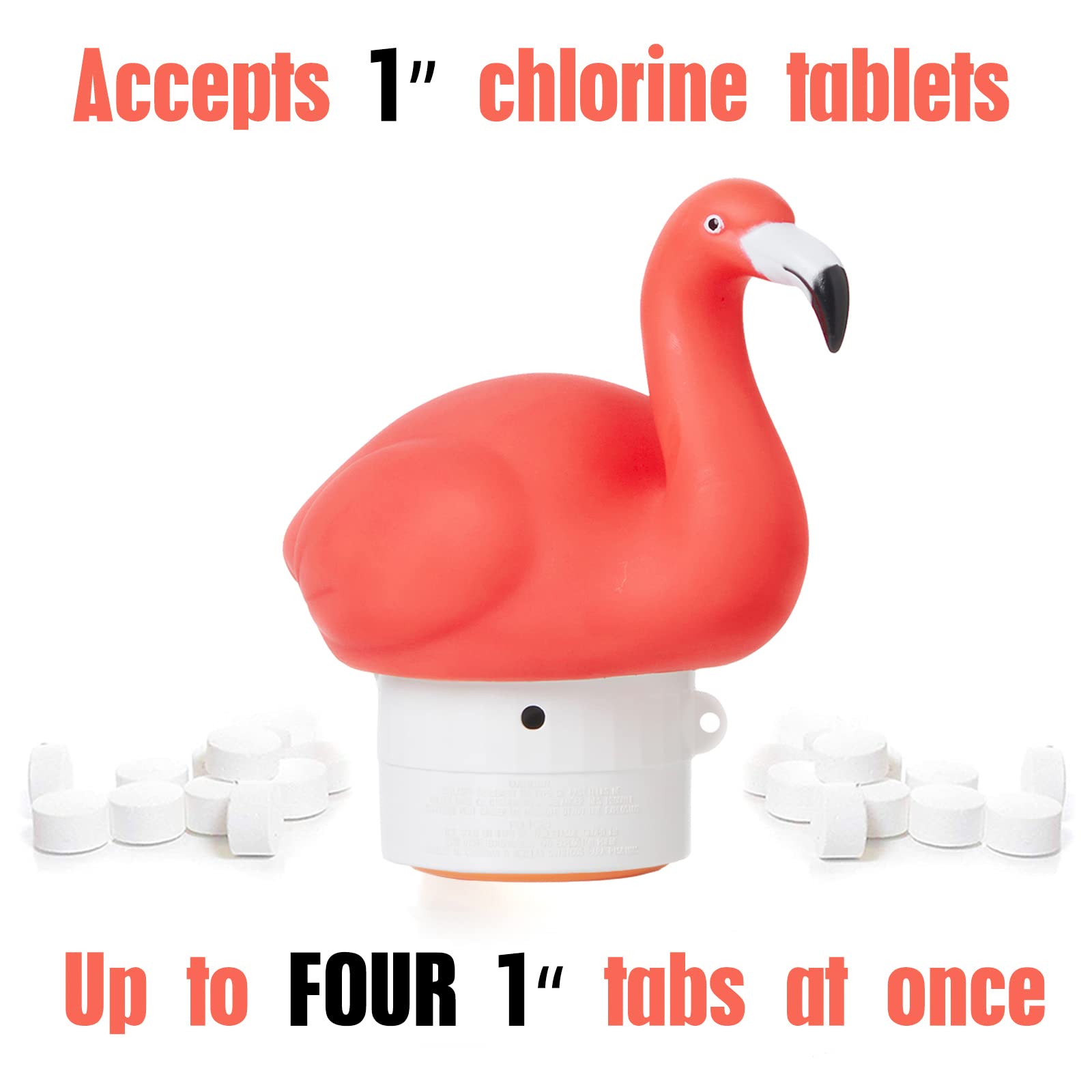 XY-WQ Flamingo Chlorine Floater for 1" Tab ONLY, Mini Floating Pool Chlorine Dispenser