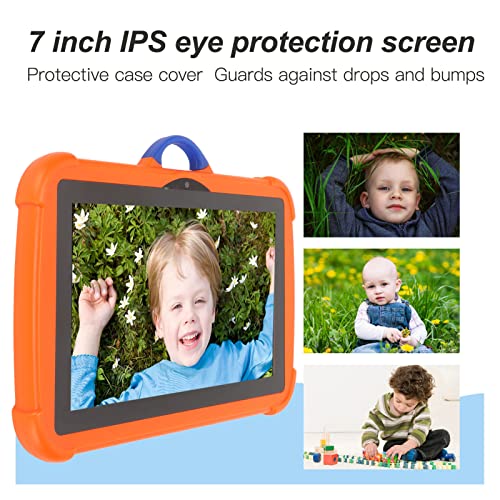 7 Inch Tablet, 1GB RAM 8GB ROM IPS HD Screen Kids Tablet with Stand for Travel (US Plug)