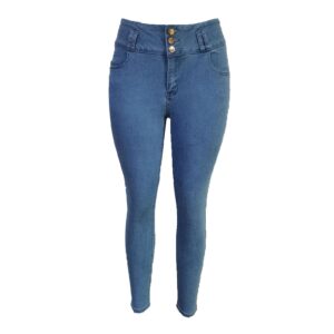 butt lifting jeans for women 3 buttons high waist slimming skinny jean classic stretch slim fit denim pants (blue,medium)