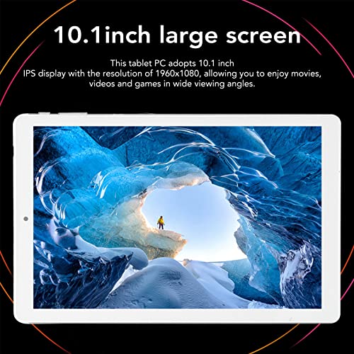 CHICIRIS Silver Tablet, IPS Screen HD Tablet Octa Core 2.5Ghz CPU 100240V for Home (US Plug)