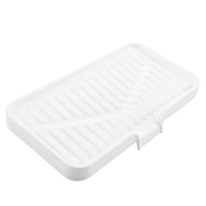 Delimux Silicone Soap Tray for Kitchen Sink Tray 10*5 Inch Sink Sponge Holder with Drain Spout