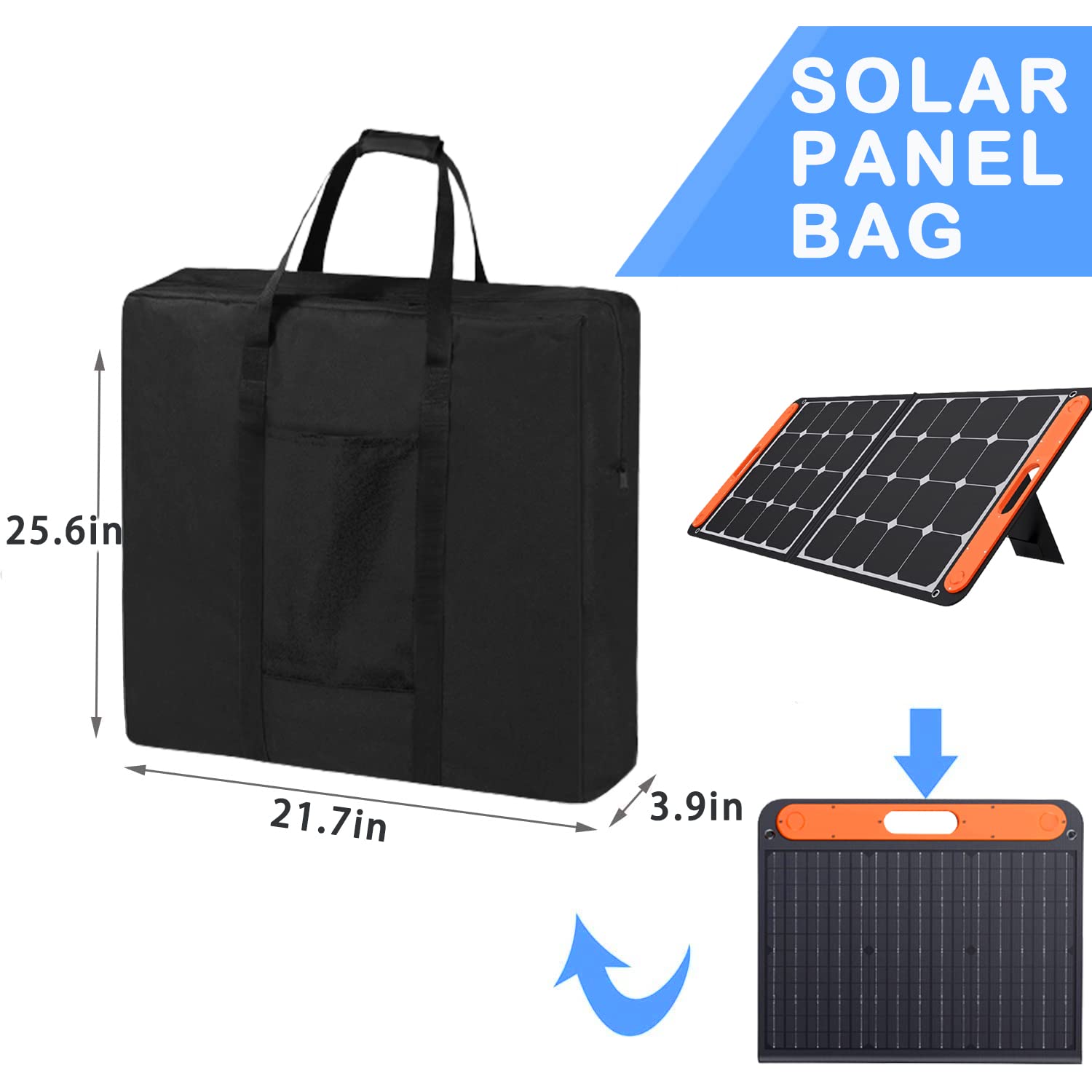 Rilime Solar Panel Storage Bag Compatible with Jackery Solar Panel 100 Watt,Solar Panel Bag Solar Panel Carrying Case with Pocket