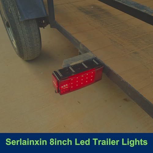 Serlainxin Boat Trailer Lights, Waterproof Trailer Lights Kit, Brake Running Tail Turn Signal License Plate, Heavy Duty Submersible Rear Lights for Trailers, Truck, Marine Boat