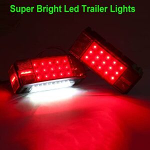 Serlainxin Boat Trailer Lights, Waterproof Trailer Lights Kit, Brake Running Tail Turn Signal License Plate, Heavy Duty Submersible Rear Lights for Trailers, Truck, Marine Boat