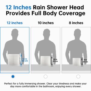 G-Promise All Metal 12 Inch Rainfall Shower Head with Handheld Spray Combo| 3 Settings Diverter|Adjustable Extension Arm with Lock Joints |71 Inches Stainless Steel Hose (Brushed Nickel)