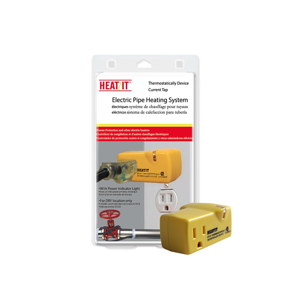 HEATIT ET-21 2-Piece Set Freeze Thermostatically Controlled Outlet On at 38F /Off at 50F