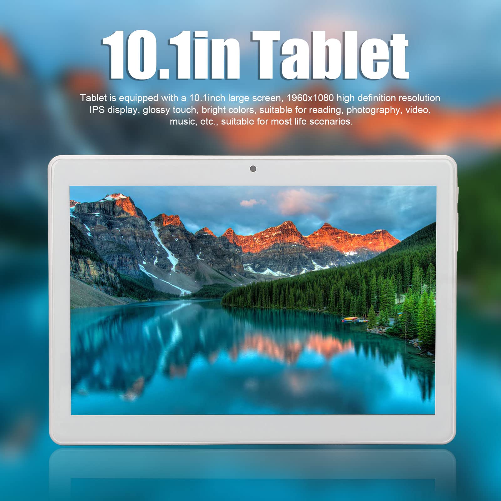 CHICIRIS 10.1in Tablet, Rose Gold 1960x1080 IPS 100240V HD Tablet for Playing (US Plug)