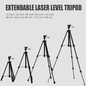 Xincere 55-inch Lightweight Aluminum Laser Level Tripod Stand with Bubble Level, Quick Release Plate with 1/4"-20 Screw Mount for Laser Line Leveling