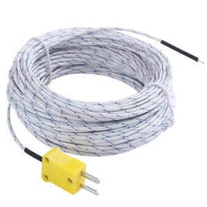 Niooliuk 10 Meters 33ft K Type Mini-Connector Thermocouple Temperature Probe Sensor Temperature Sensing Line K Type Thermocouple Wire Measure Range -50C to +180C Celsius