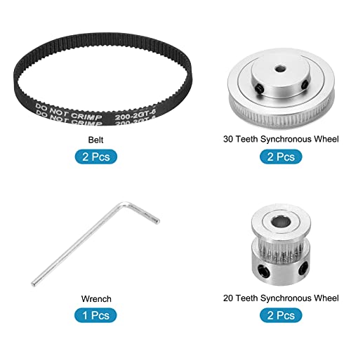 MECCANIXITY Timing Pulley 20&80 Teeth 5mm Bore Synchronous Wheel with Belt and Wrench for 3D Printer, CNC Machine