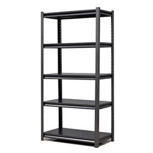 frithjill 5 -tier adjustable heavy duty metal garage shelving, multipurpose storage shelf unit organizer, black