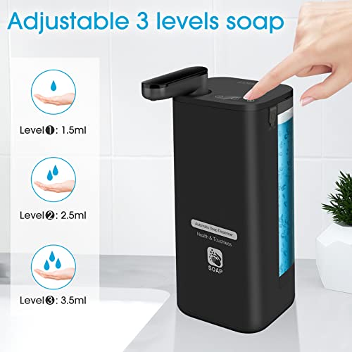 Automatic Soap Dispenser Touchless for Kitchen Sink,Rechargeable Hands Free Liquid Soap Pump Dispenser for Bathroom
