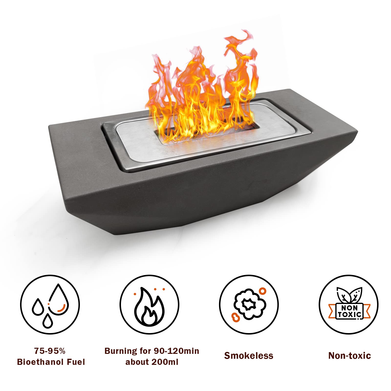 KILOGOGRAPH Tabletop Fire Pit - Smores Maker, Clearance Outdoor Fire Pit, Balcony Decor, City Bonfire, 7 pounds, Portable Fire Pit, Outdoor Fireplace for Patio, Table Top Firepit, Camping Supplies