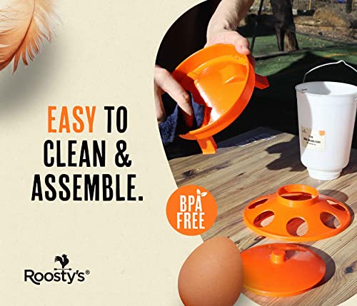 Roosty's Chick Feeder and Waterer Kit, Chicken Feeder and Waterer Set, 1.5kg Poultry Feeder and 1.5L Chick Waterer - Baby Chick Feeder, Baby Chick Waterer, Chicken Starter Kit, Baby Chicken Supplies