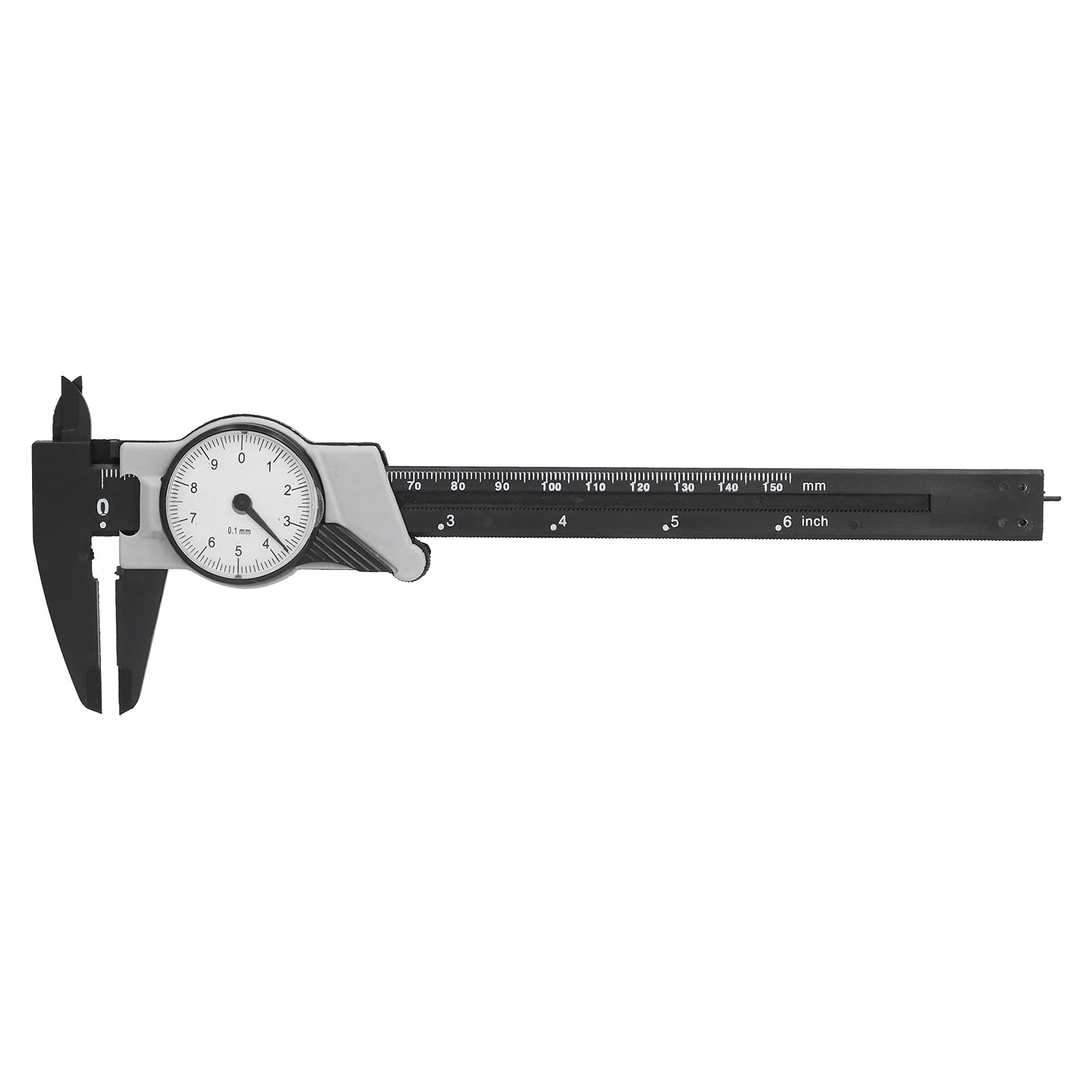 0-6“ Dial Caliper, Dial Vernier Caliper ABS Portable Metric Sliding Gauge Ruler Measuring Tool for School Laboratory Jewelry