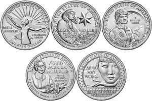 2022 p american women quarter 5 coin set from philadelphia mint uncirculated